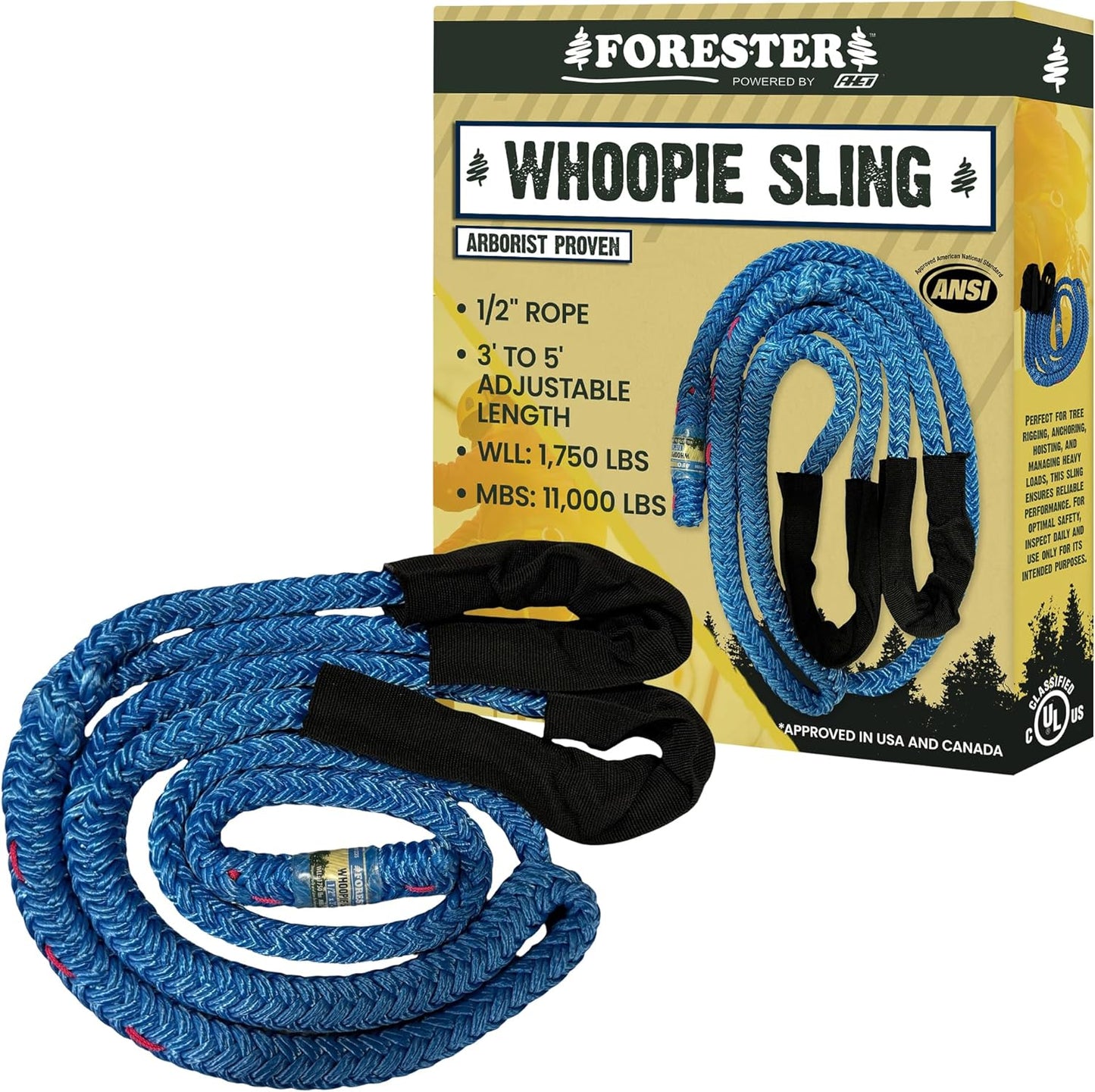 FORESTER Whoopie Sling 1/2" X 3'-5' | Arborist Equipment Climbing Sling