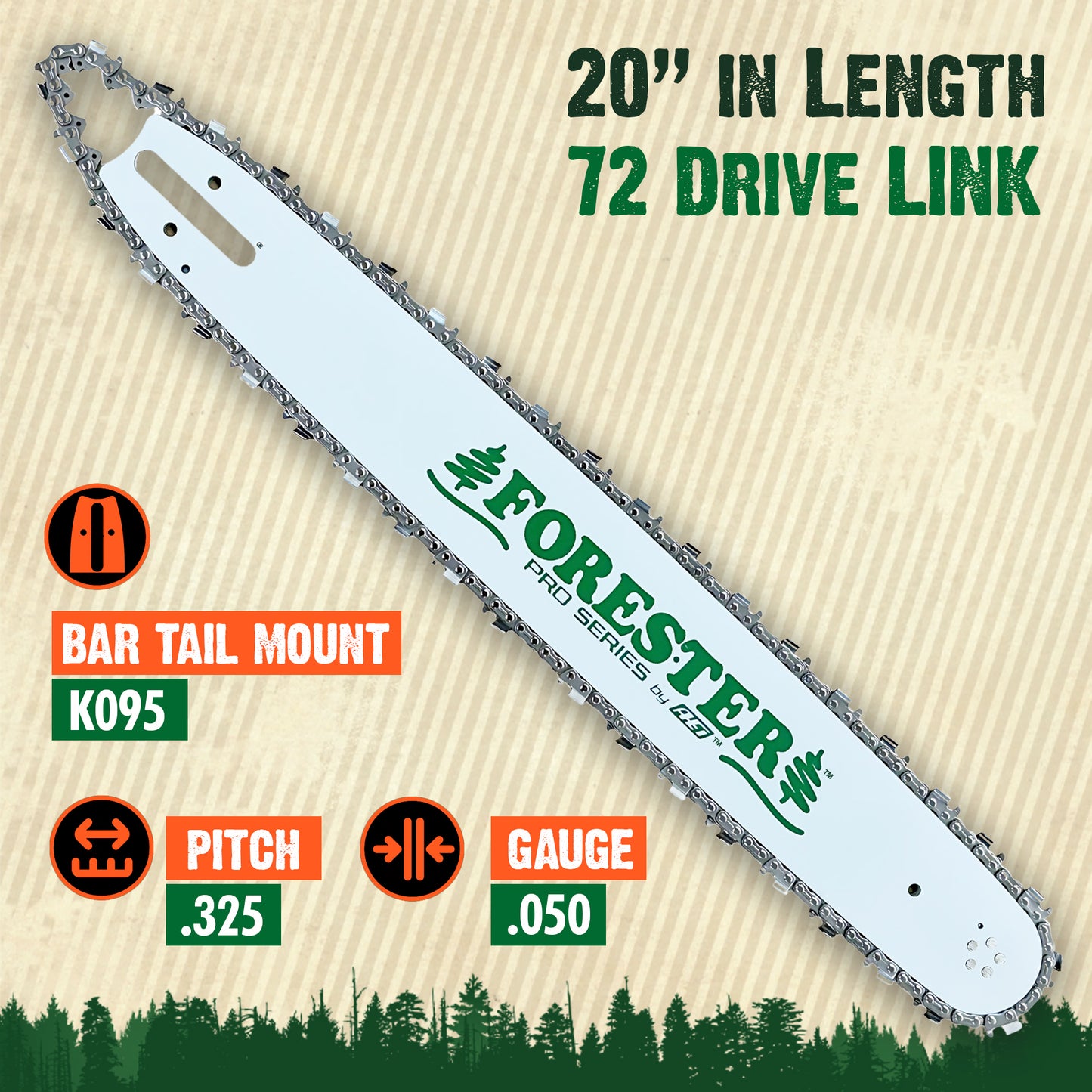 Forester Laminated Bars - K095 Mount for Small Mount Husqvarna Chainsaws
