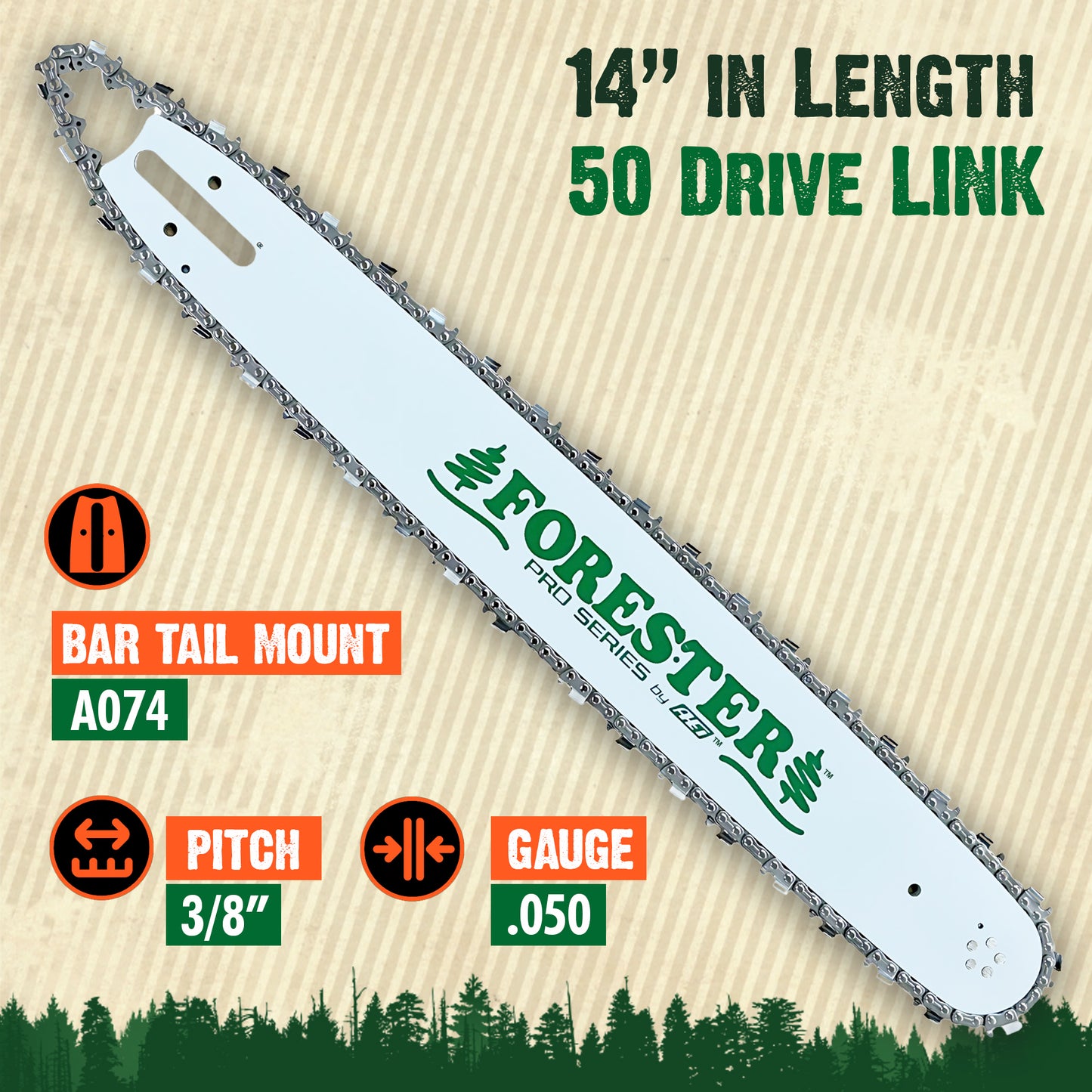 Forester Laminated Bars - A074 Mount for Small Mount Stihl Chainsaws