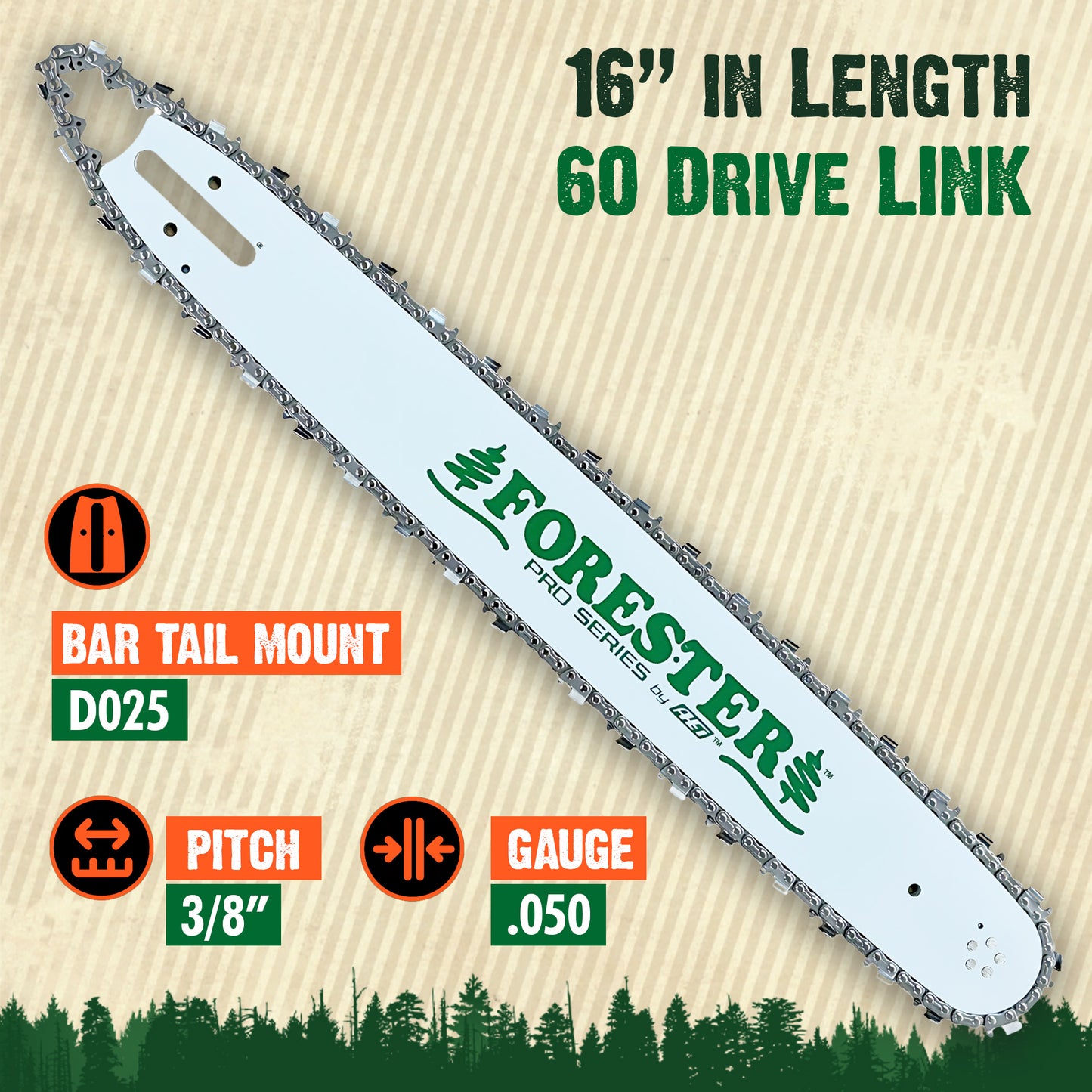 Forester Laminated Bars - D025 Mount for Stihl Chainsaws