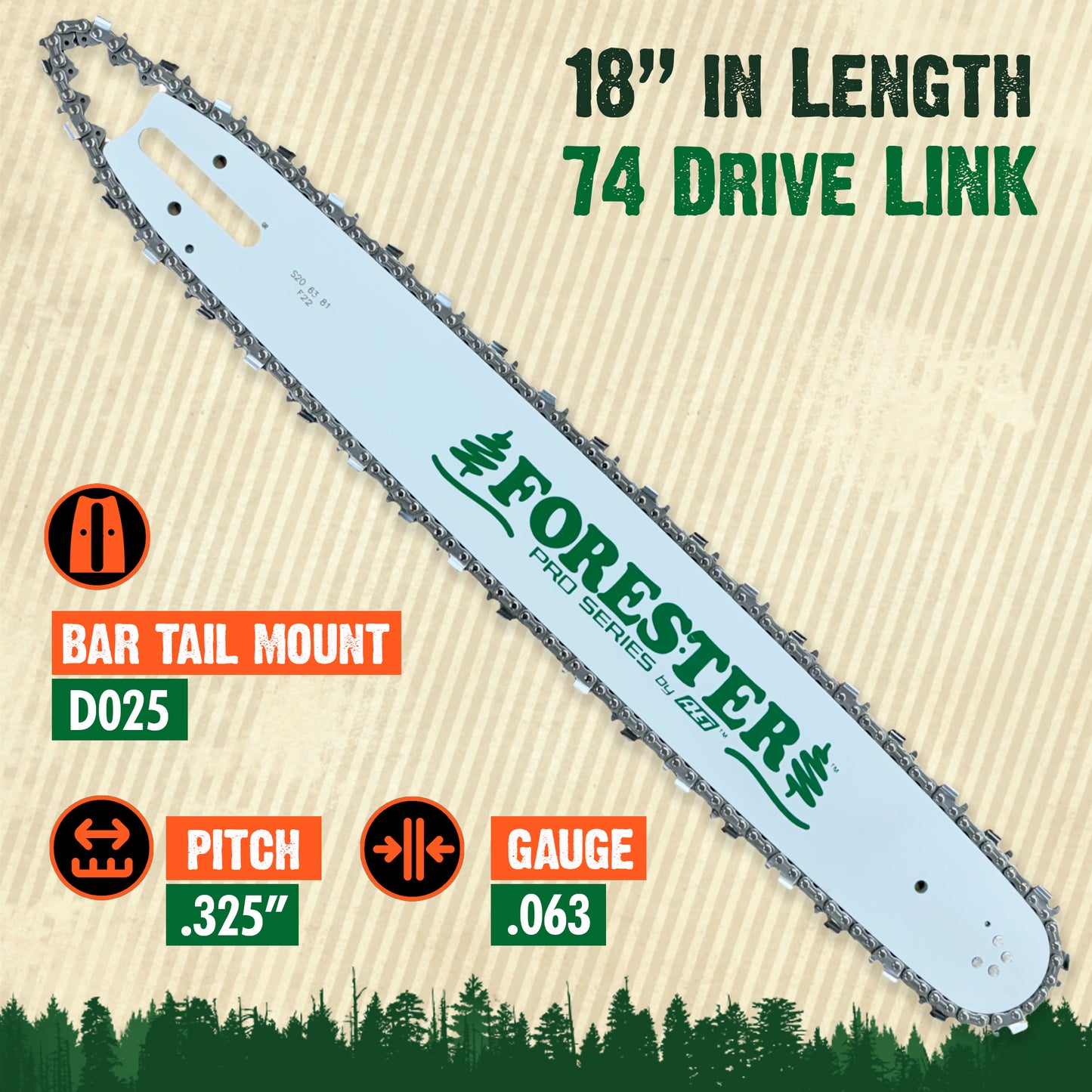 Forester Laminated Bars - D025 Mount for Stihl Chainsaws