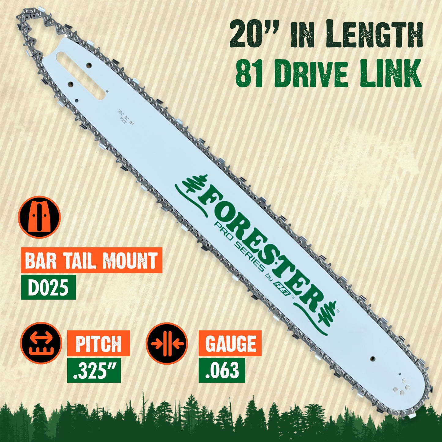 Forester Laminated Bars - D025 Mount for Stihl Chainsaws