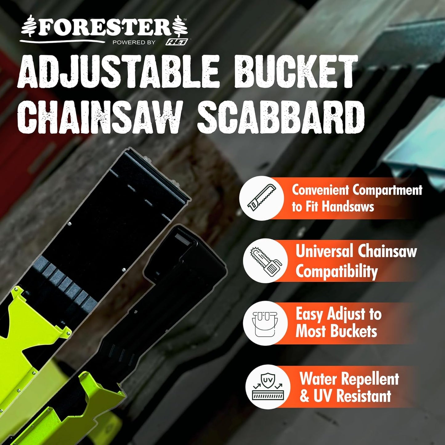 FORESTER Adjustable Bucket Chainsaw Scabbard with Handsaw Holder