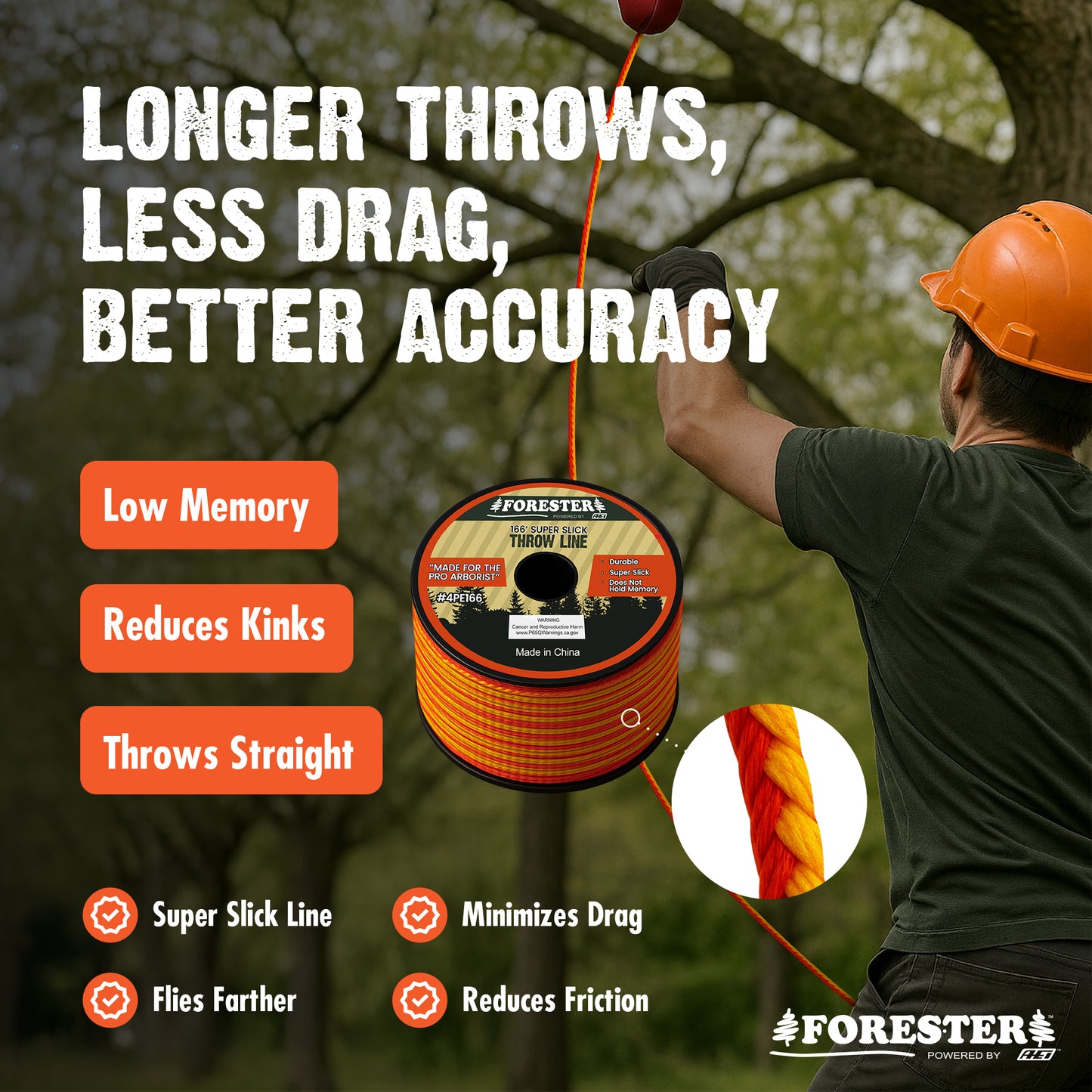 Forester Arborist Super Slick 166ft Throw Line Kit with Storage Bag