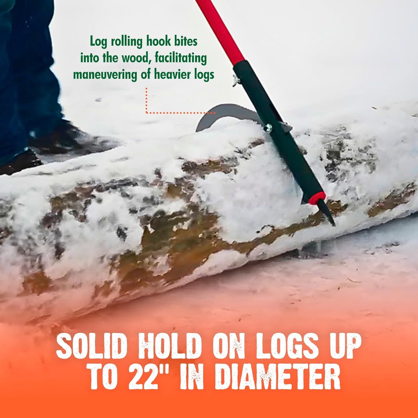 FORESTER Heavy Duty Log Peavey Log Roller Tool | Cant Hook Log Roller with Fiberglass Handle | Logging Tools and Equipment