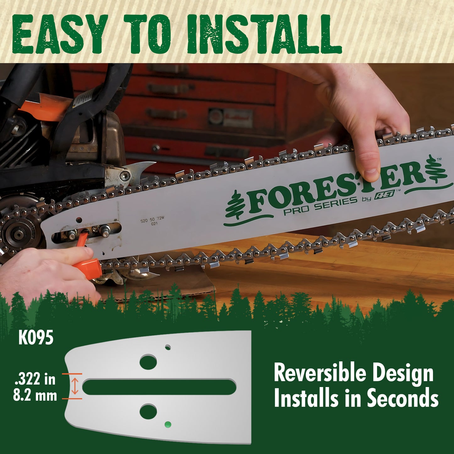 Forester Laminated Bars - K095 Mount for Small Mount Husqvarna Chainsaws