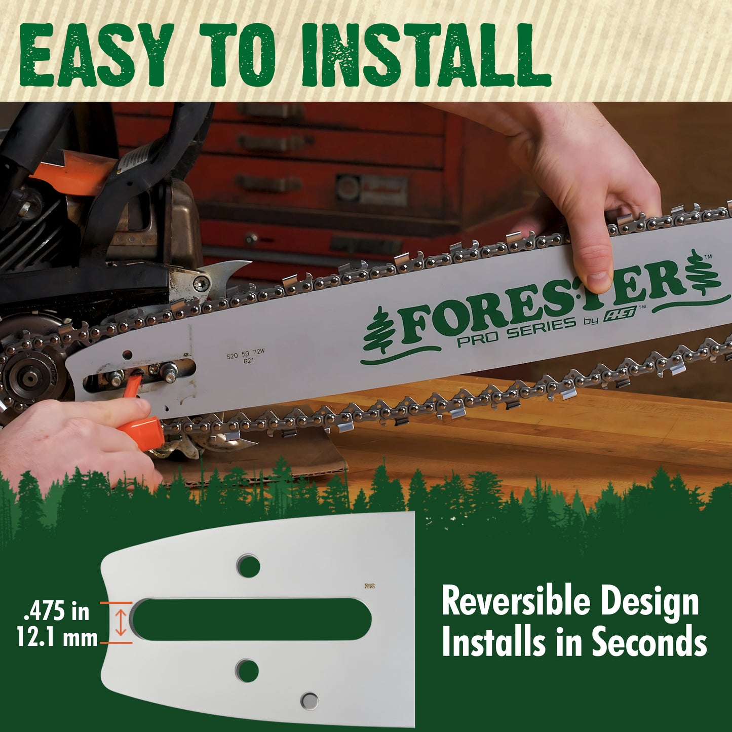 Forester Laminated Bars - D009 Mount for Large Mount Husqvarna Chainsaws
