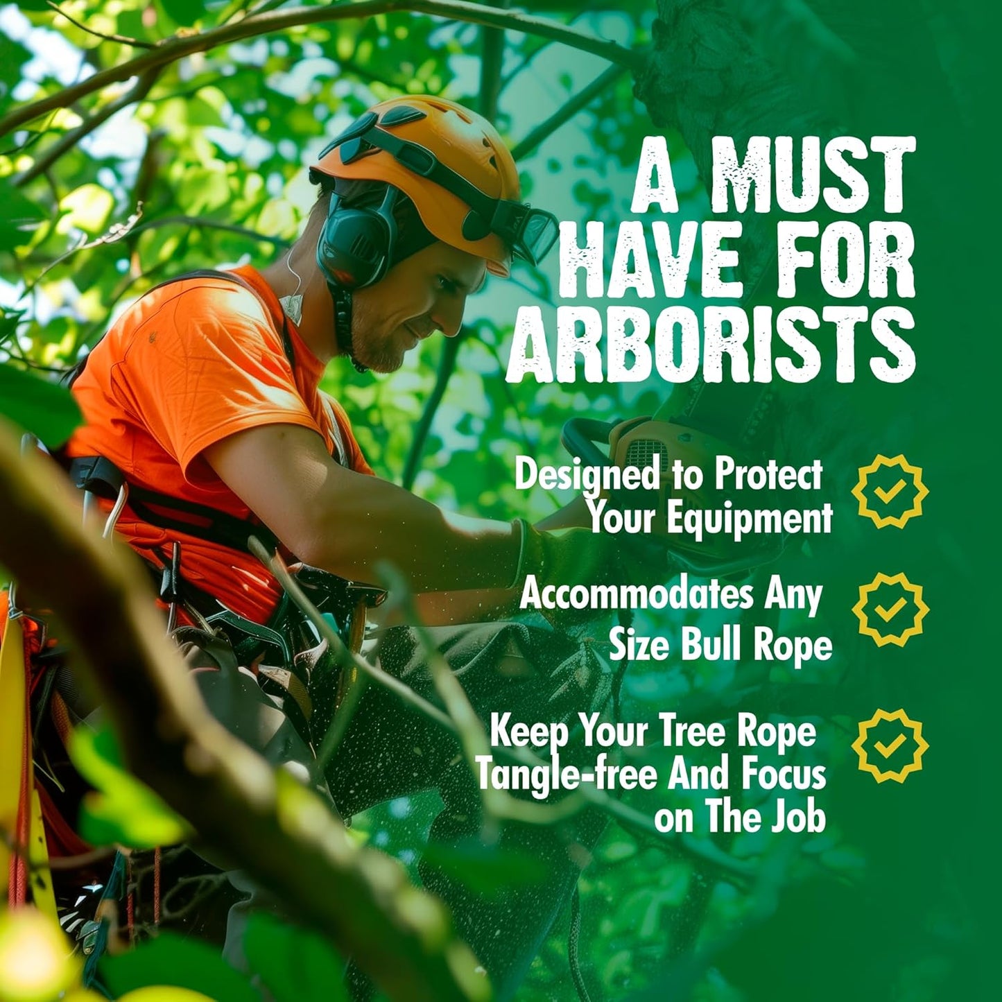 FORESTER Deluxe Arborist Rope Bag with Carabiner Hooks