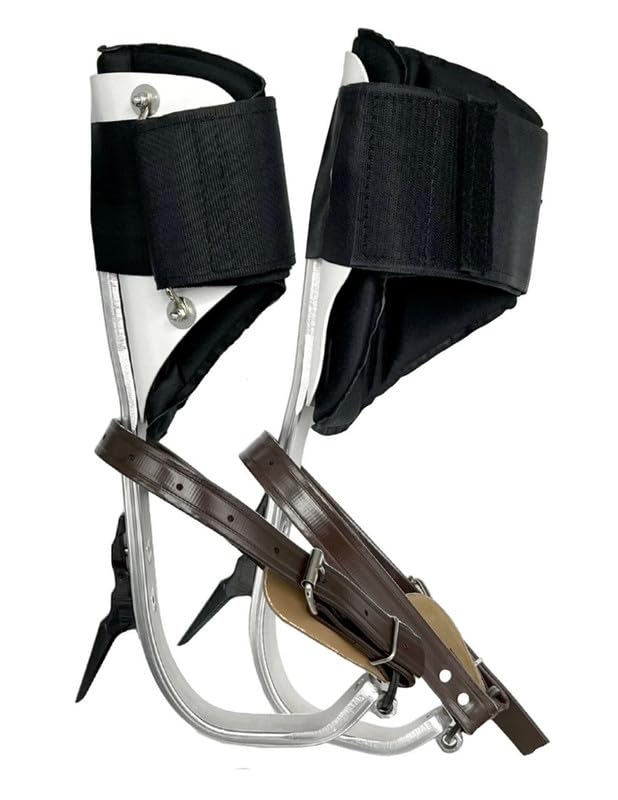 FORESTER Aluminum Arborist Tree Climbing Spikes for Tree Work with Aluminum Cuff | Included Rope Bag, Wide Velcro Cinch Straps | Tree Gaffs & Tree Spikes for Climbing