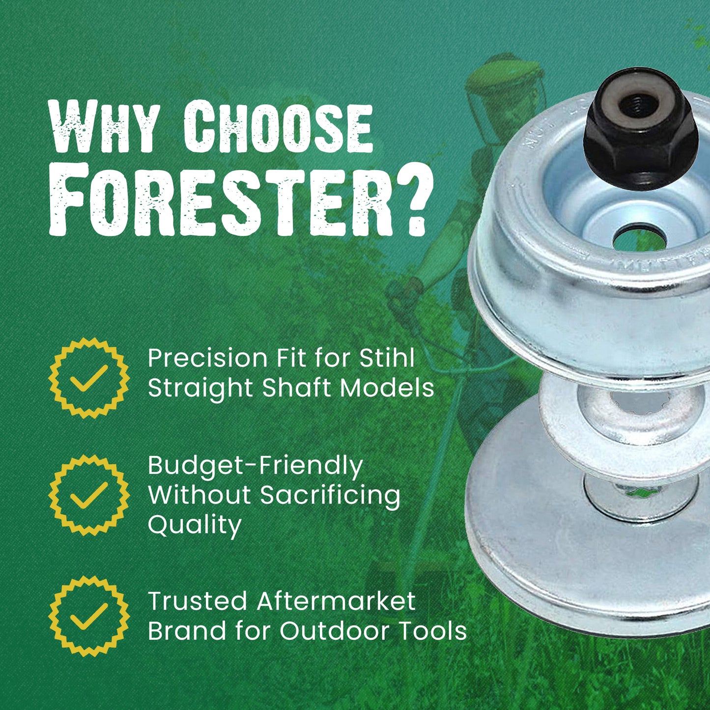FORESTER Trimmer Head Conversion Kit Compatible with Most Stihl Straight Shaft Trimmers and Brush Cutters