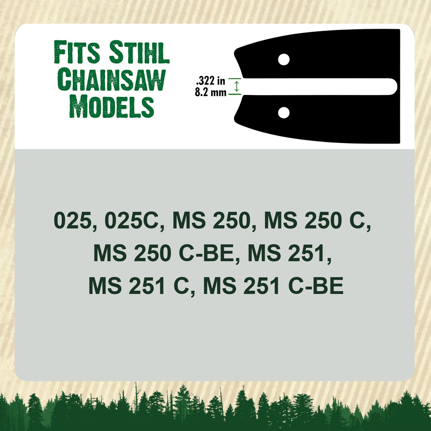 Forester Laminated Bars - A074 Mount for Small Mount Stihl Chainsaws