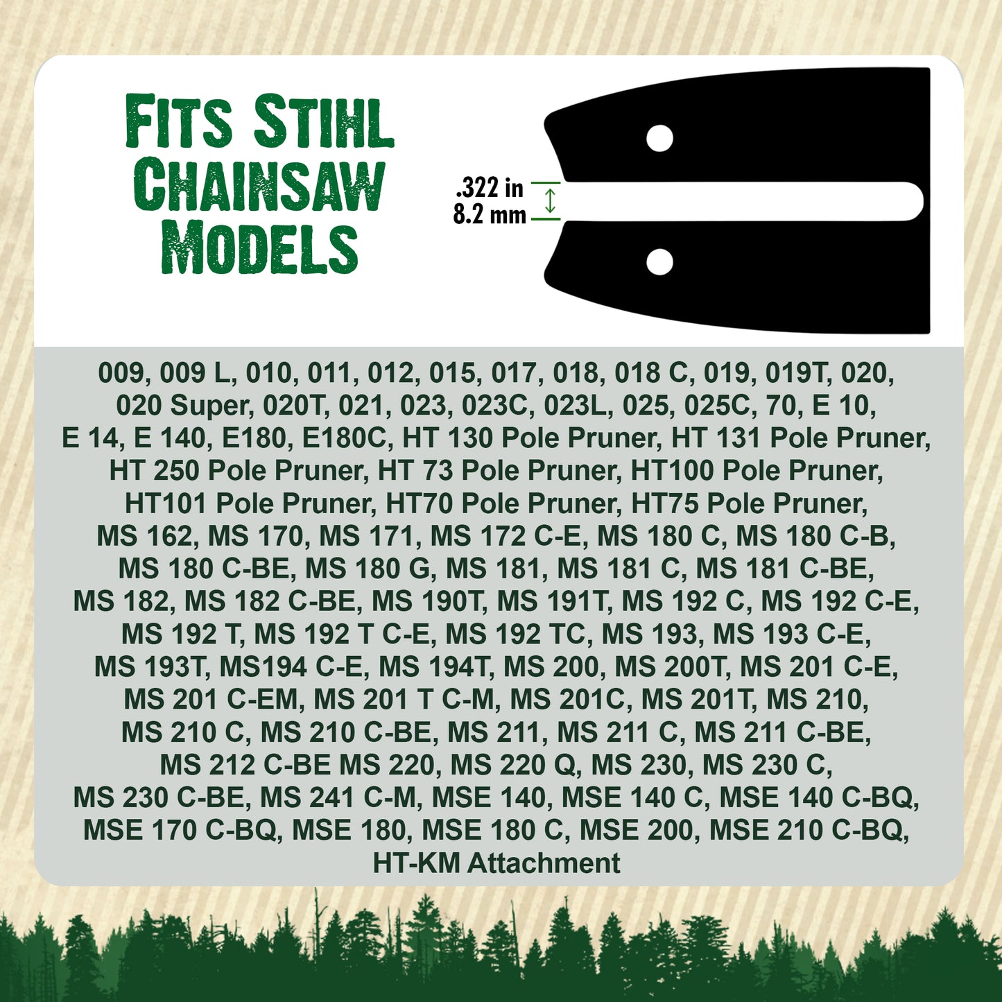 Forester Laminated Bars - A074 Mount for Small Mount Stihl Chainsaws