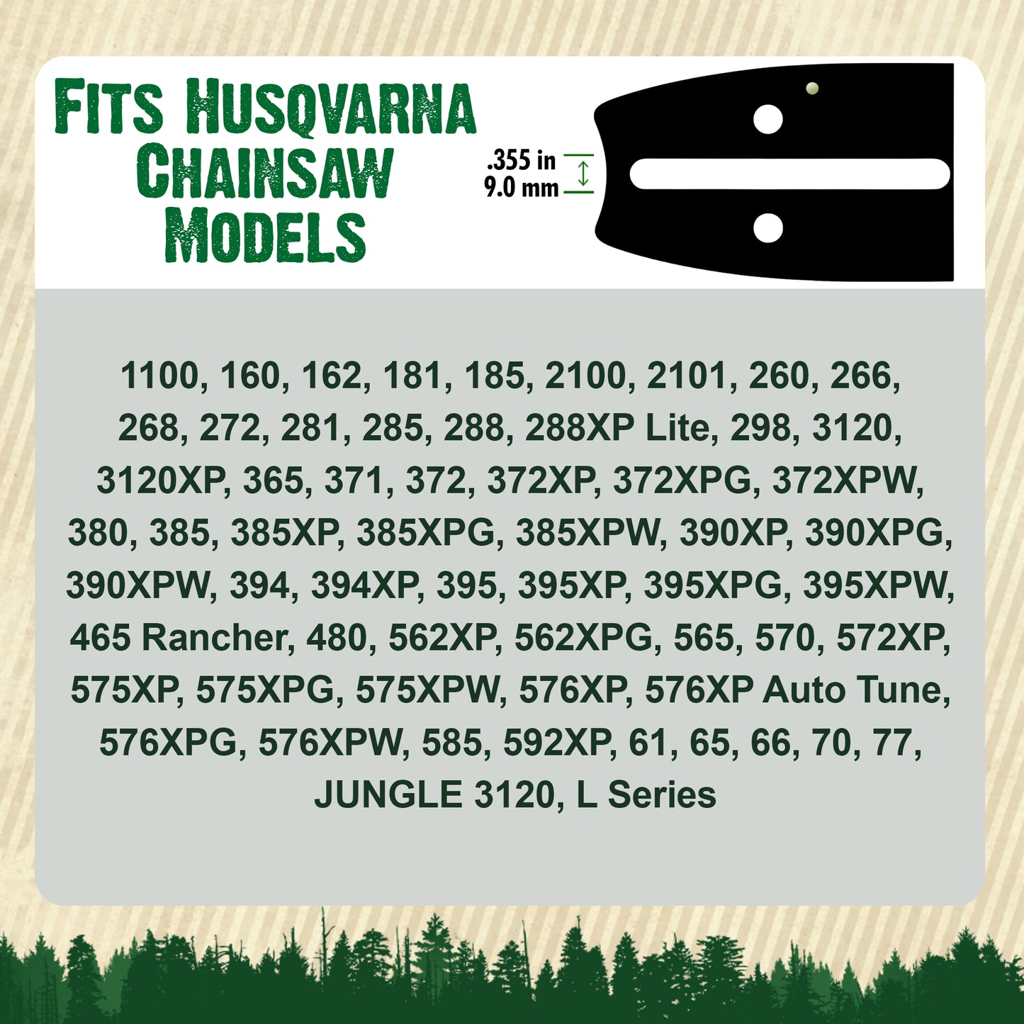 Forester Laminated Bars - D009 Mount for Large Mount Husqvarna Chainsaws