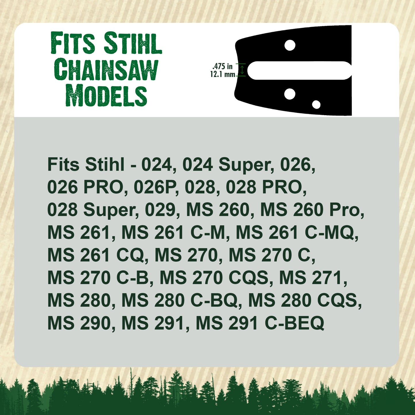 Forester Laminated Bars - D025 Mount for Stihl Chainsaws