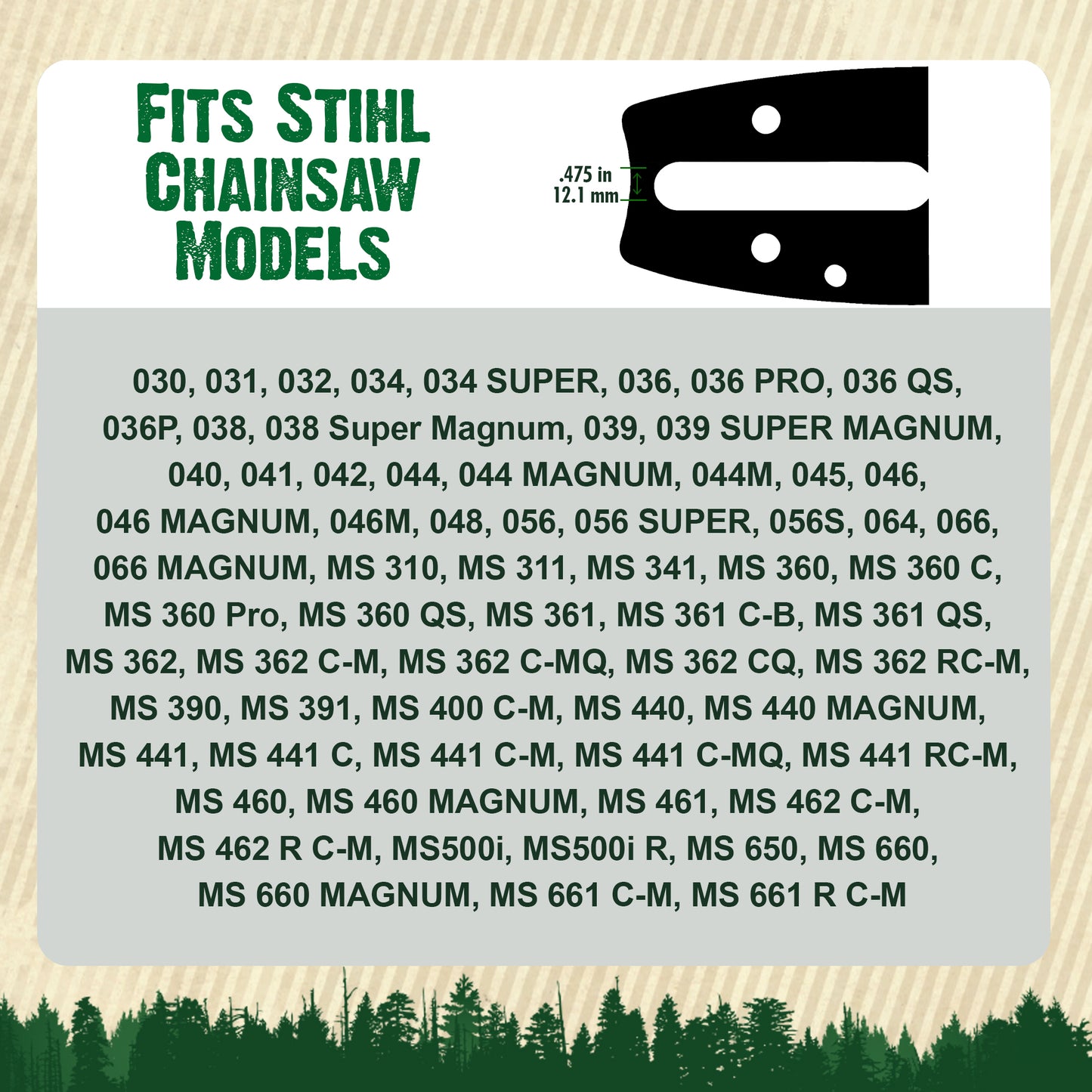 Forester Laminated Bars - D025 Mount for Stihl Chainsaws