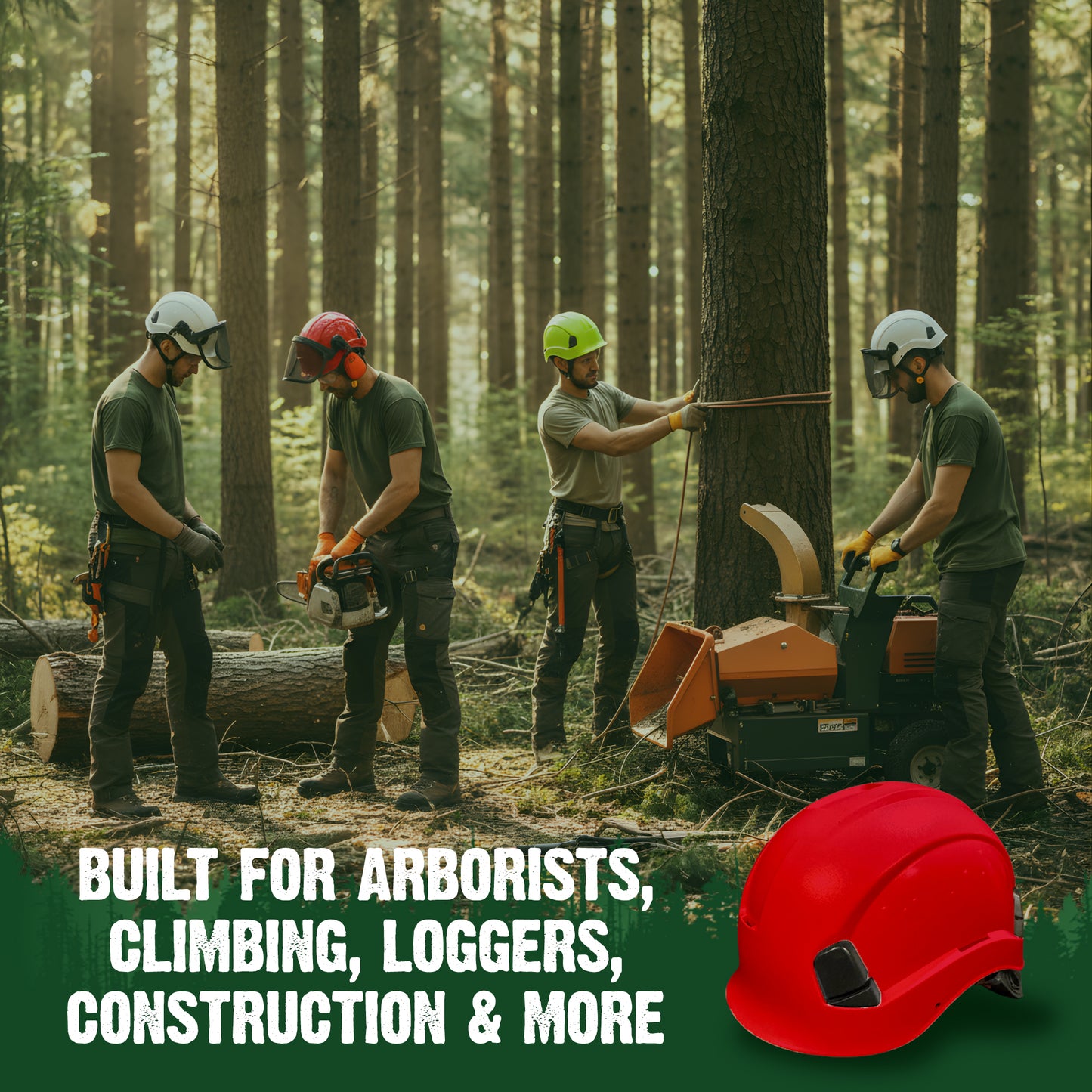FORESTER Arborist Safety Helmet | ANSI Z89.1-2014 Certified, Class E & C | 6-Point Suspension Hard Hat
