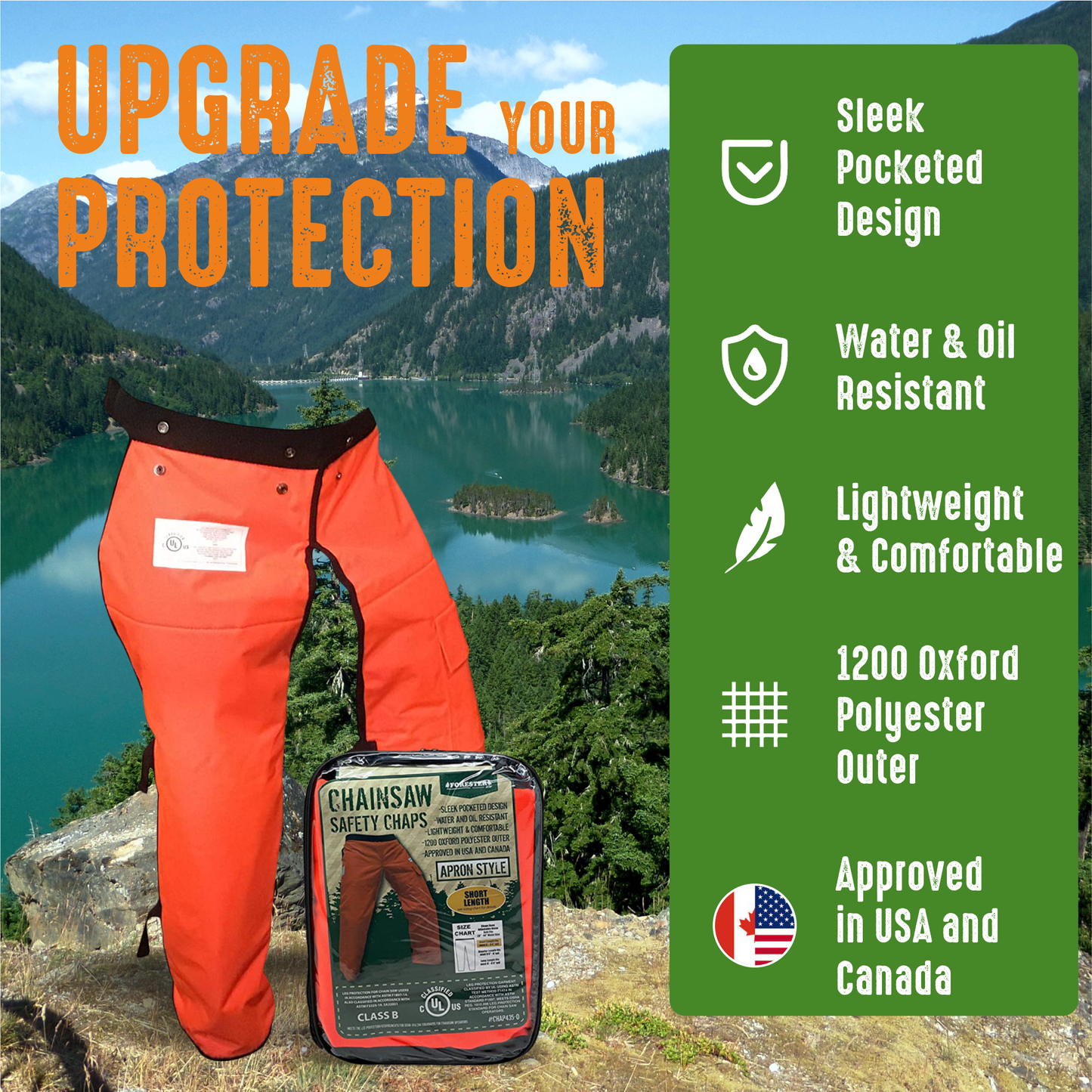 Apron Style Chainsaw Chaps - Forester - OSHA & ASTM Compliant