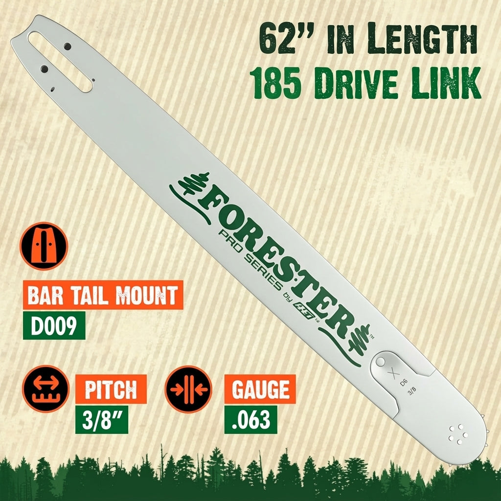 FORESTER Professional Sprocket Nose Extra Large Chainsaw Bar For Husqvarna, Jonsered, Poulan and Dolmar Saws