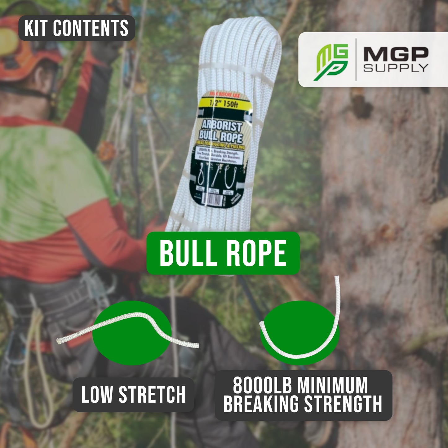 MGP SUPPLY Port-A-Wrap Kit | Includes Bull Rope, Whoopie Sling, Port Wrap, and Rope Bag |