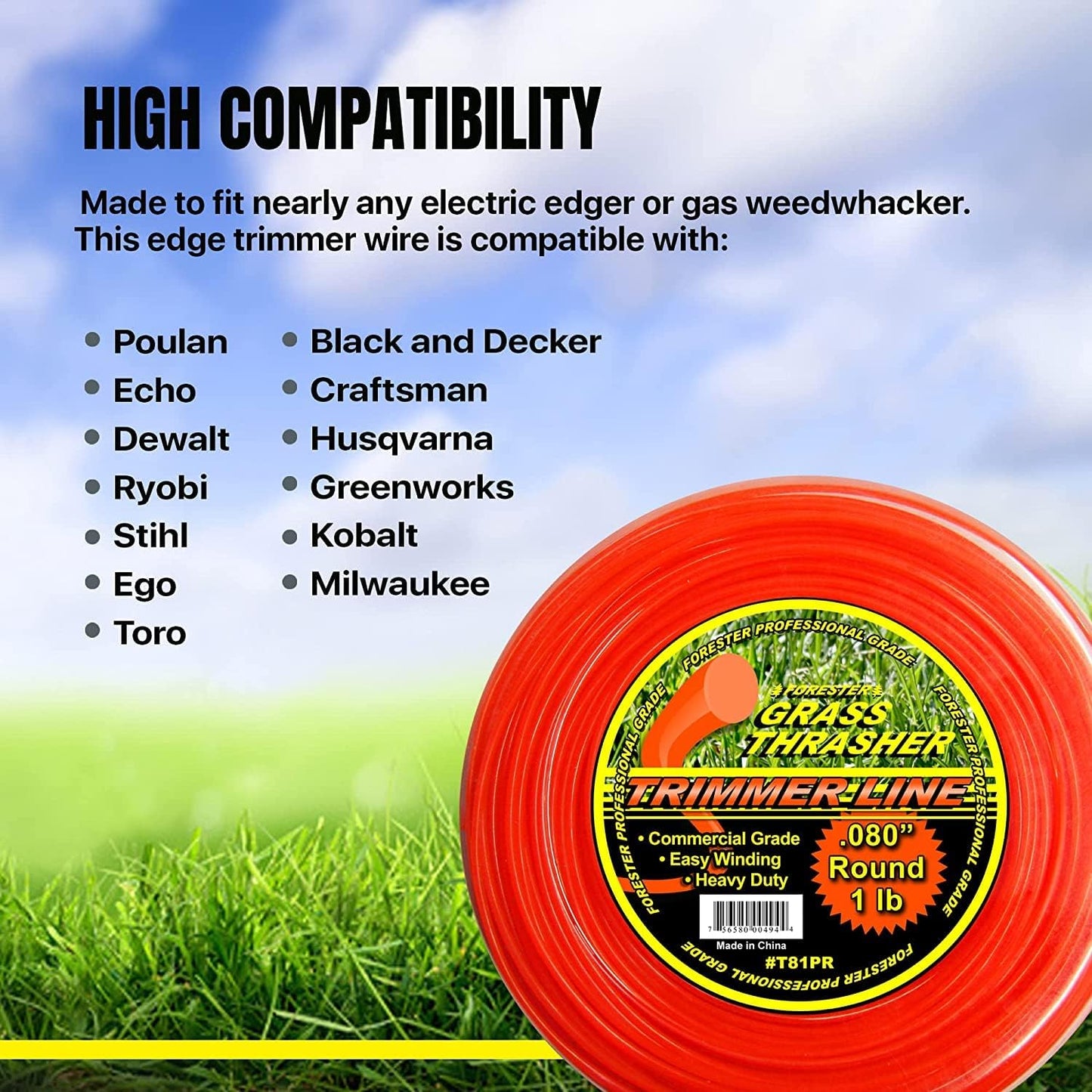 Forester Grass Thrasher - Round Cut Trimmer Line