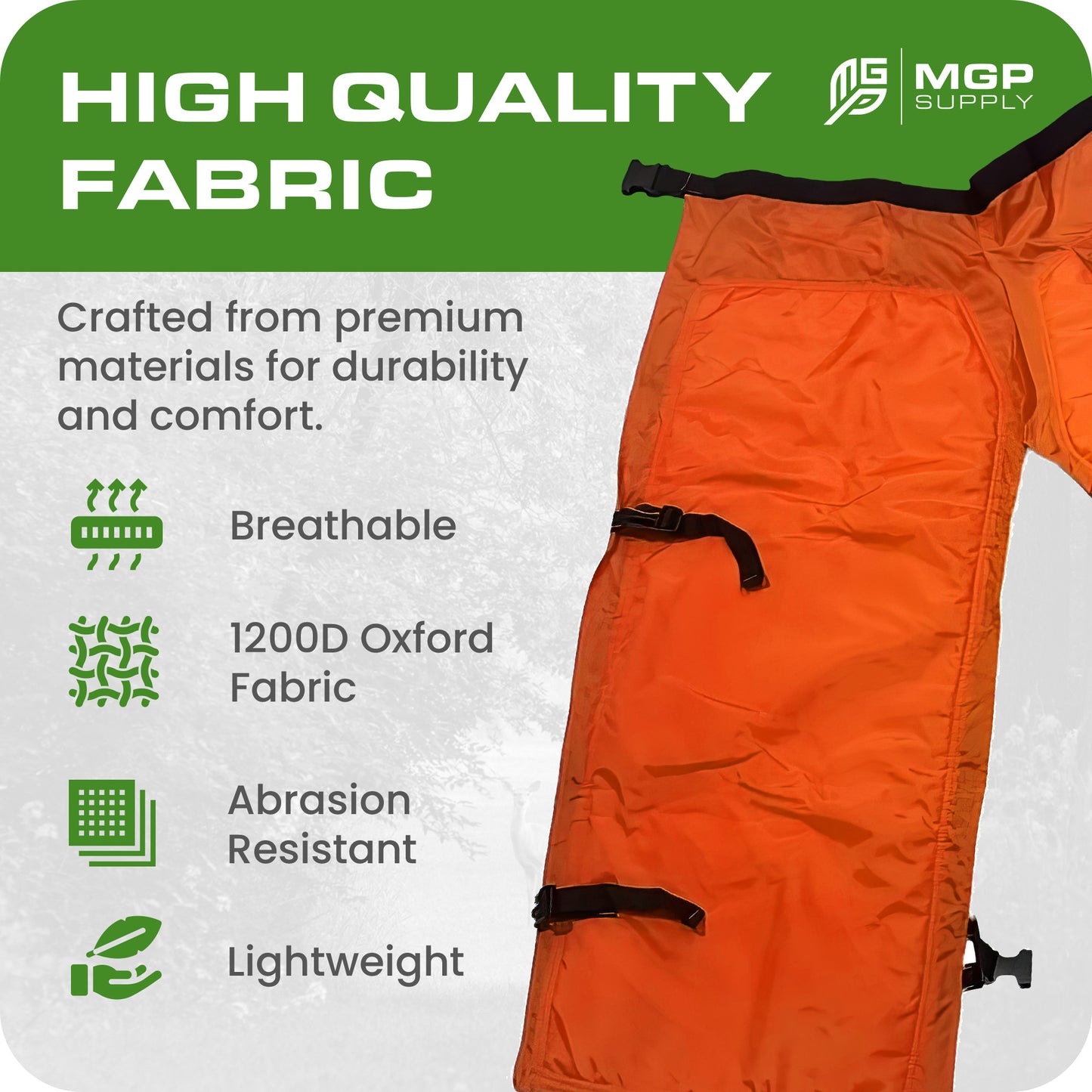 Chainsaw Safety Chaps - MGP Supply - One Size Fits All Style