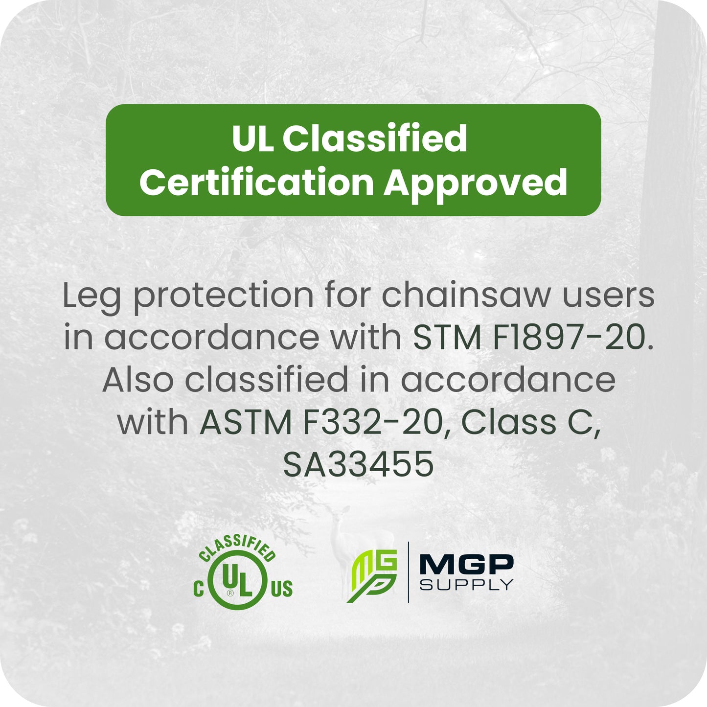 Chainsaw Safety Chaps - MGP Supply - One Size Fits All Style