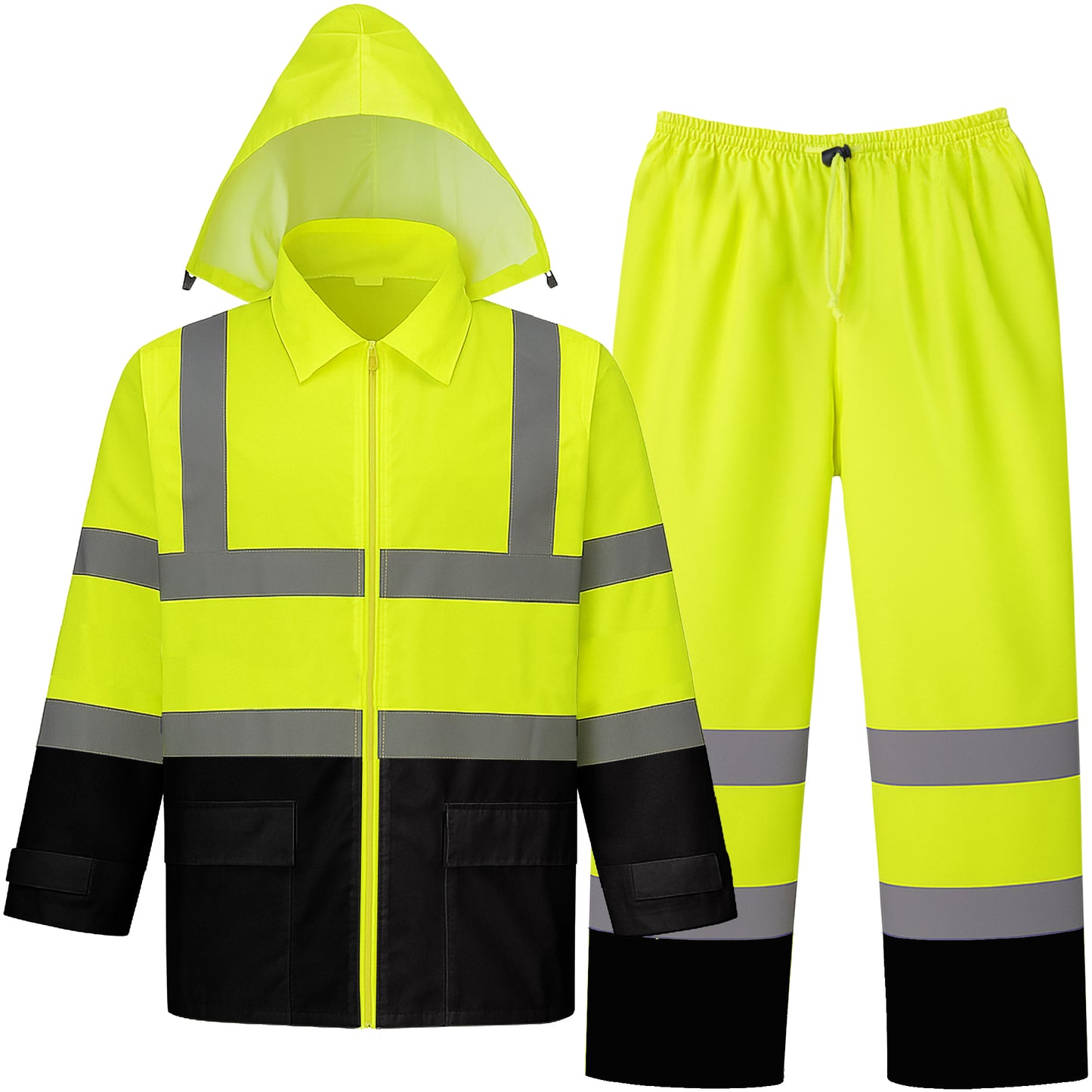 Class 3 Hi-Vis Black Bottom Rain Suit - MGP Supply