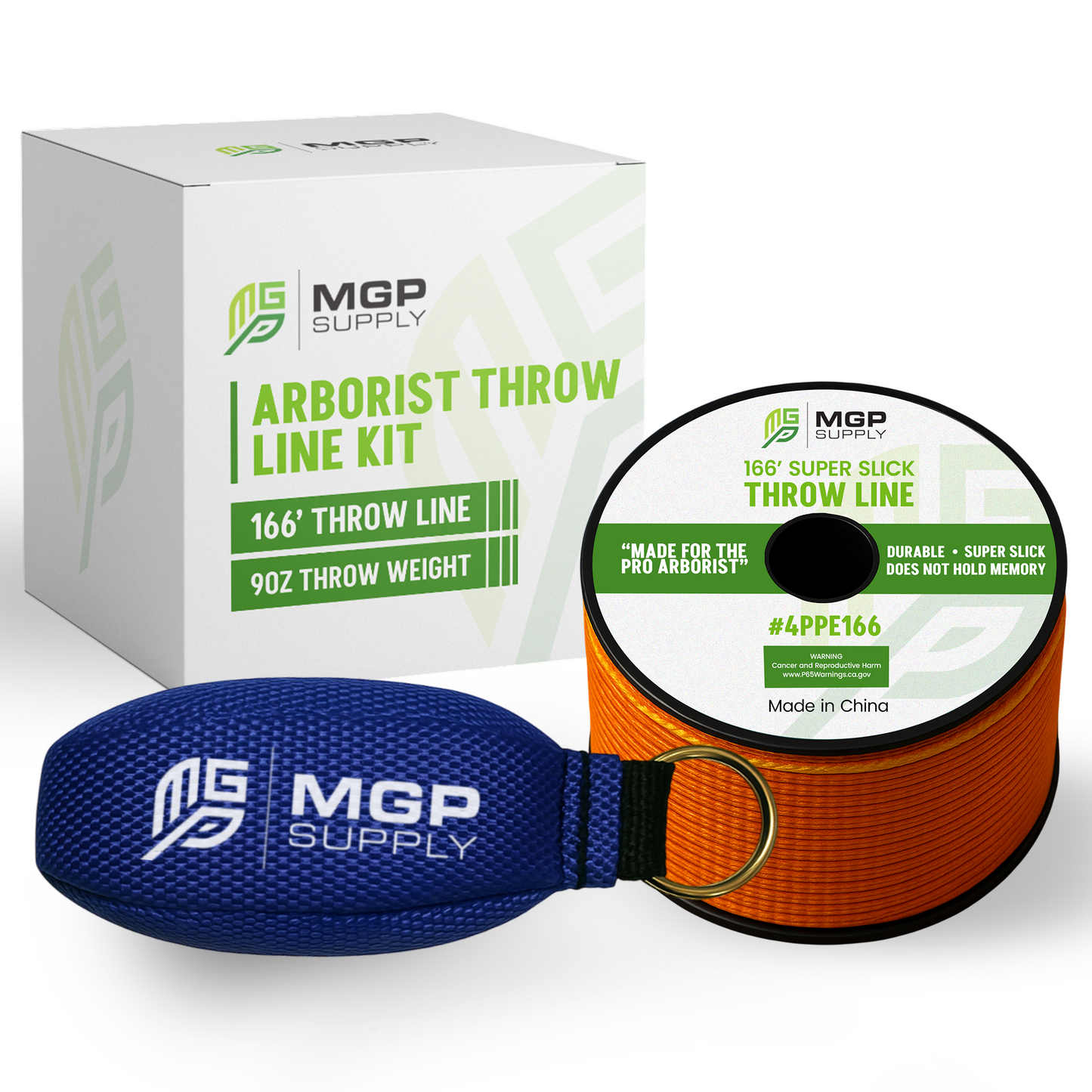 Arborist Throw Line Kit - 15oz, 11oz or 9oz Throw Weight & 166ft Rope