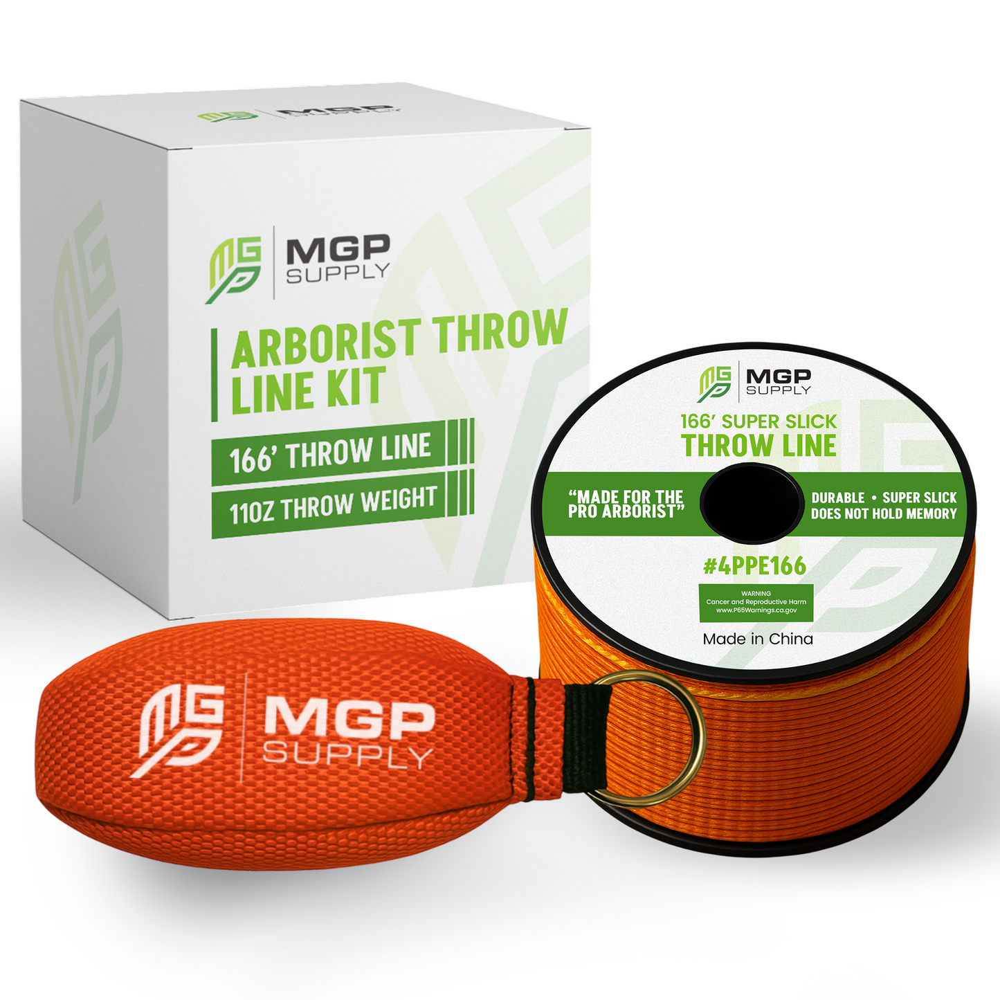 Arborist Throw Line Kit - 15oz, 11oz or 9oz Throw Weight & 166ft Rope