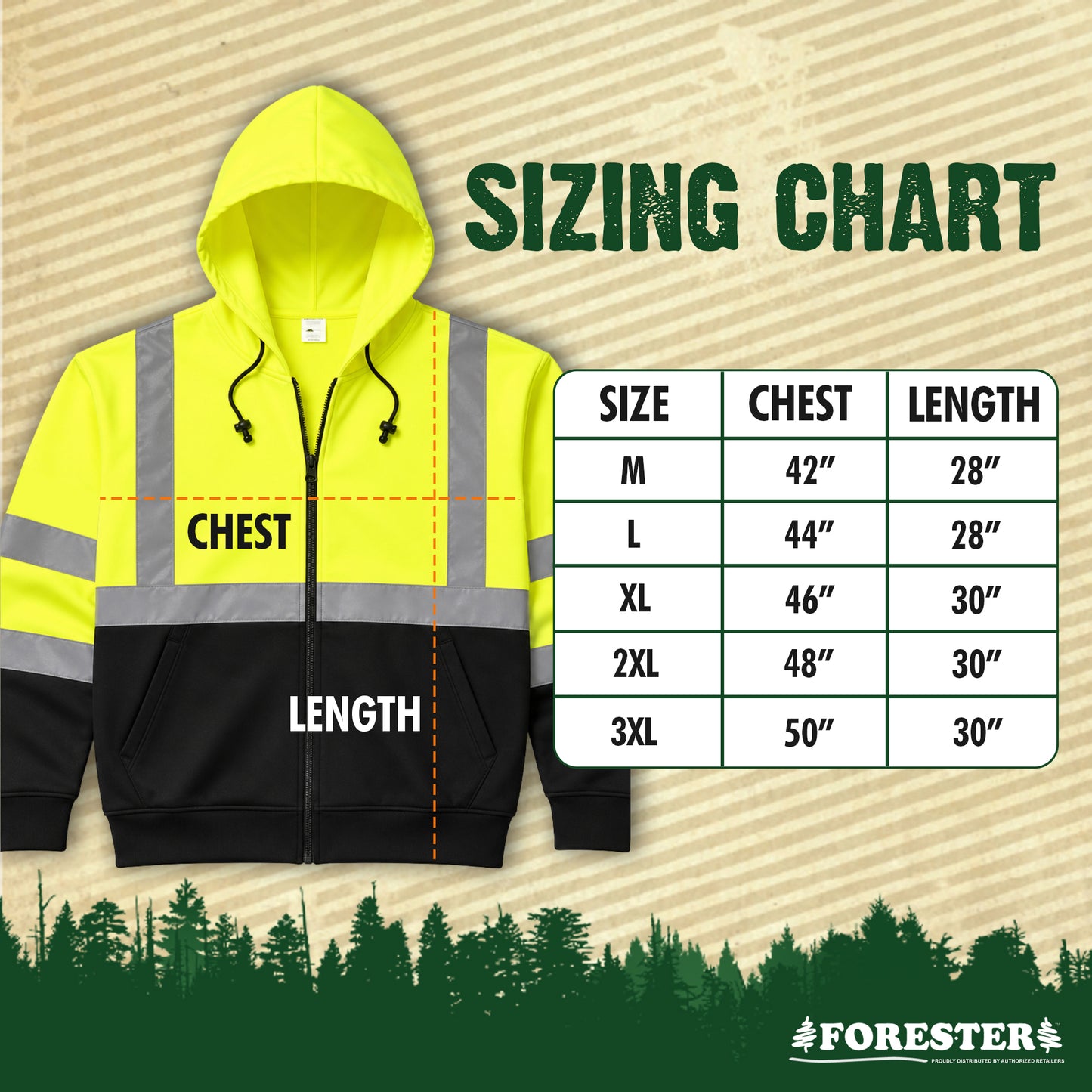 High Visibility Reflective Class 3 Zippered Hooded Sweatshirt