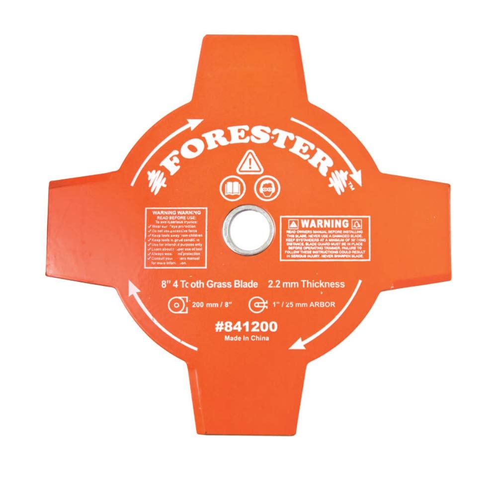 Forester Grass and Brush Blade 8 inch High Visibility Orange 4 Tooth Fits Mos...