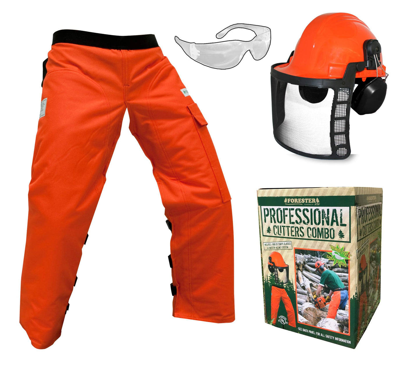 Forester Protective Clothing - OEM Forestry Cutter Combo Kit Apron Chaps Helm...