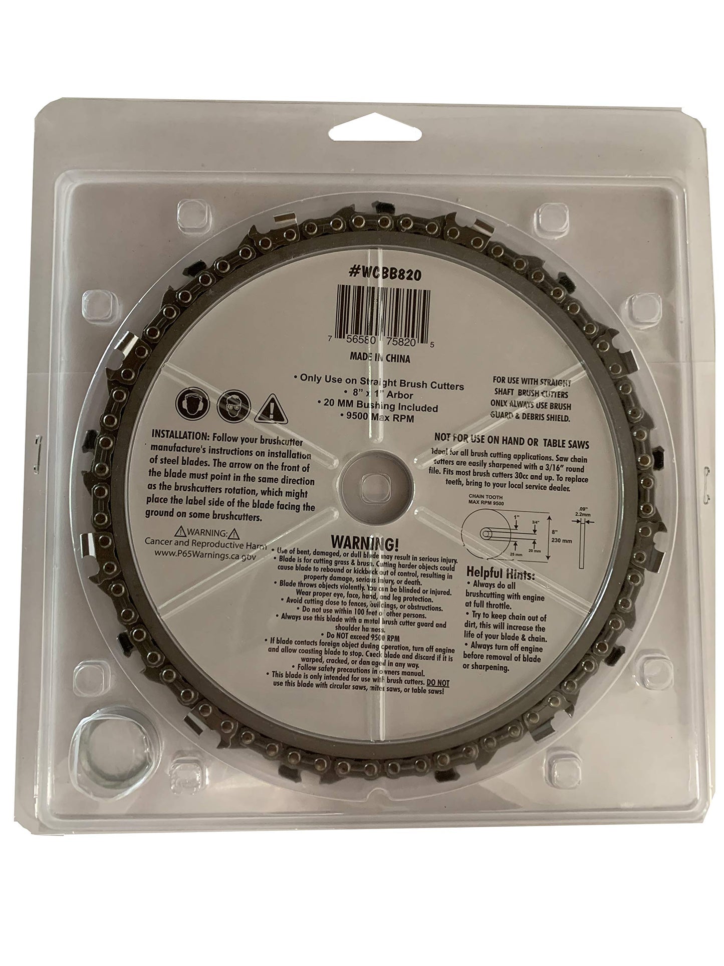 Forester 8" Chainsaw Chain Brush Cutter Blade