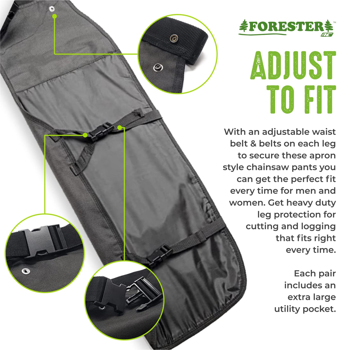 FORESTER Chainsaw Chaps - Forestry Chainsaw Safety Gear Heavy Duty Apron Styl...