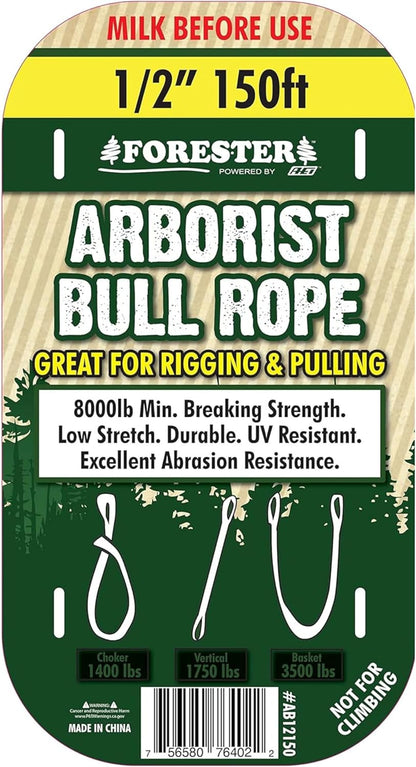 Arborist Bull Rope | 1/2" x 150 Feet | Heavy-Duty Tree Pulling Rope