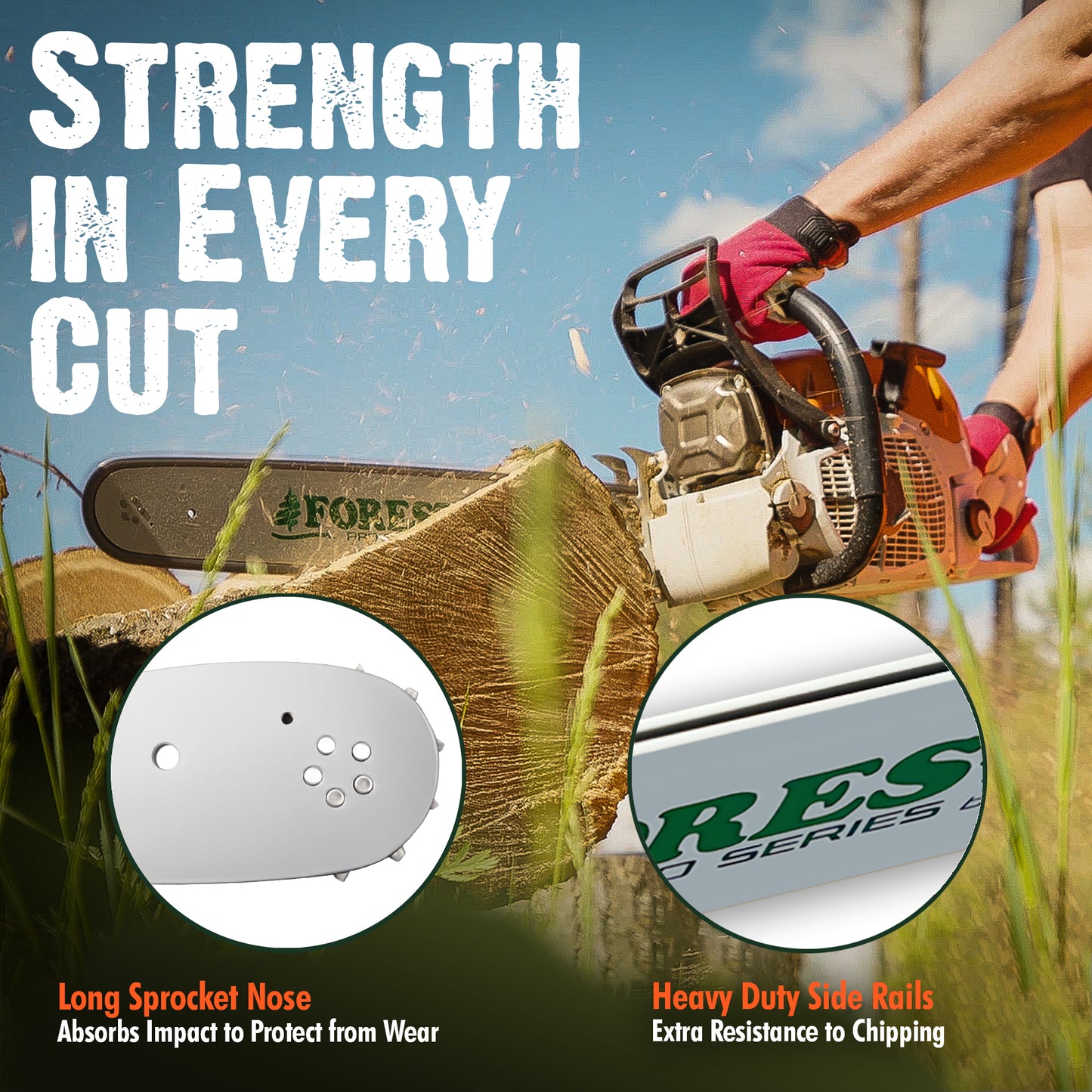 Forester Laminated Bars - A041 Mount for Poulan, Echo or Craftsman Chainsaws