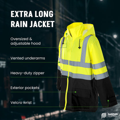 Class 3 Hi-Vis Black Bottom Rain Suit - MGP Supply