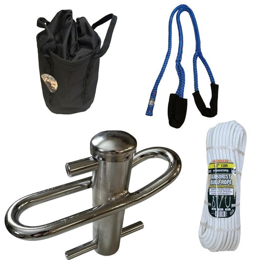 MGP SUPPLY Port-A-Wrap Kit | Includes Bull Rope, Whoopie Sling, Port Wrap, and Rope Bag | Belay Device Tree, Climbing Gear & Arborist Equipment