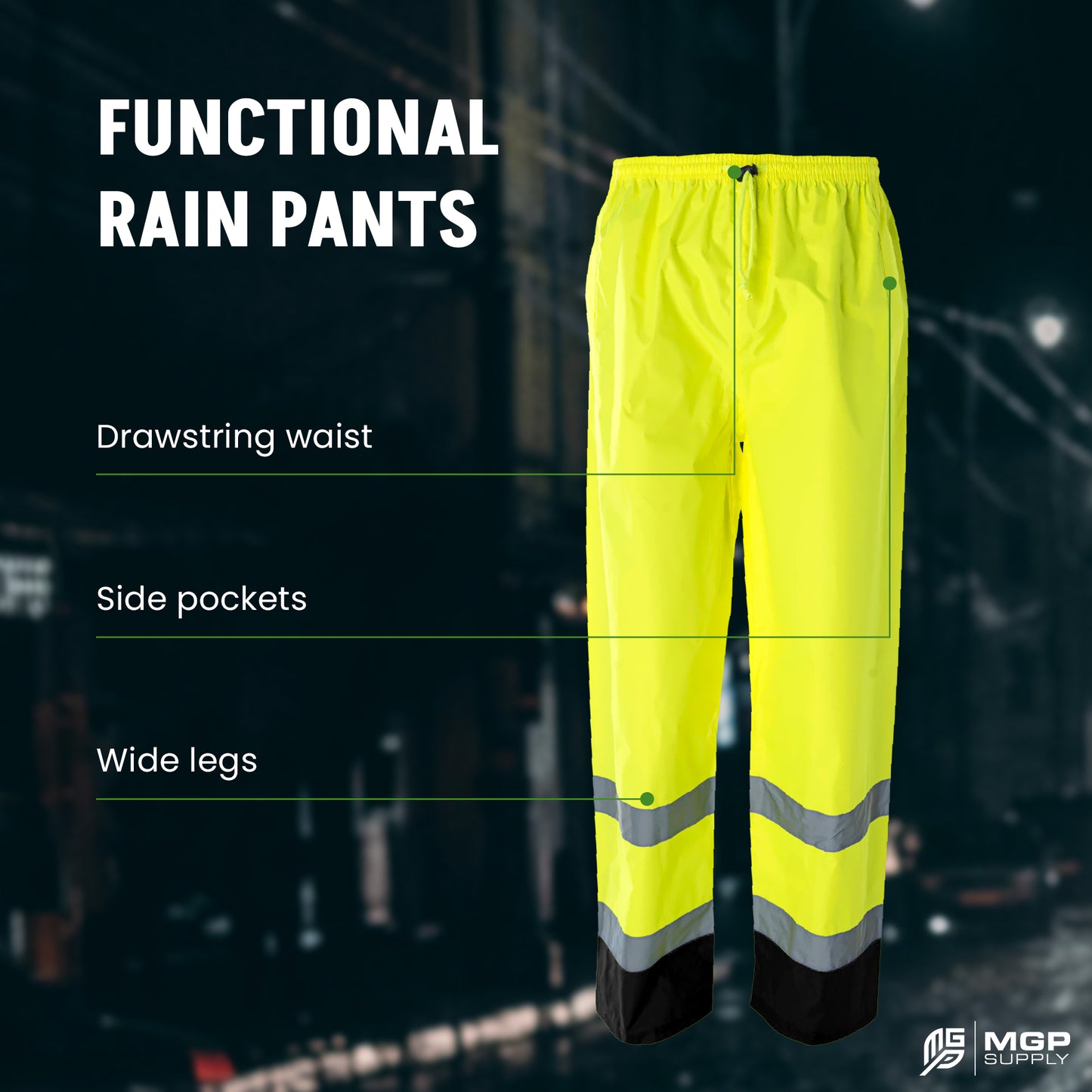 Class 3 Hi-Vis Black Bottom Rain Suit - MGP Supply