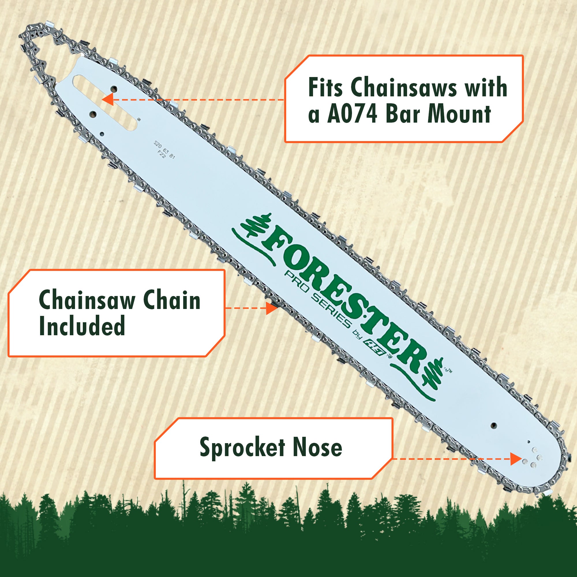 Forester Laminated Bars - A074 Mount for Small Mount Stihl