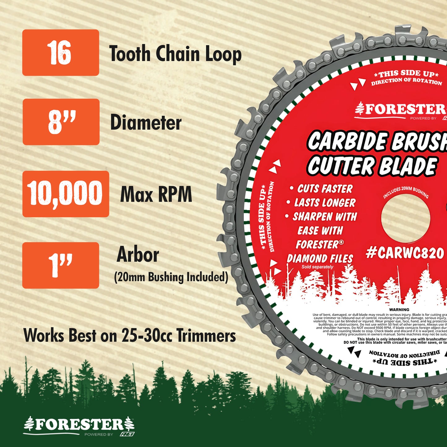 Forester 8" Carbide Brush Cutter Blade