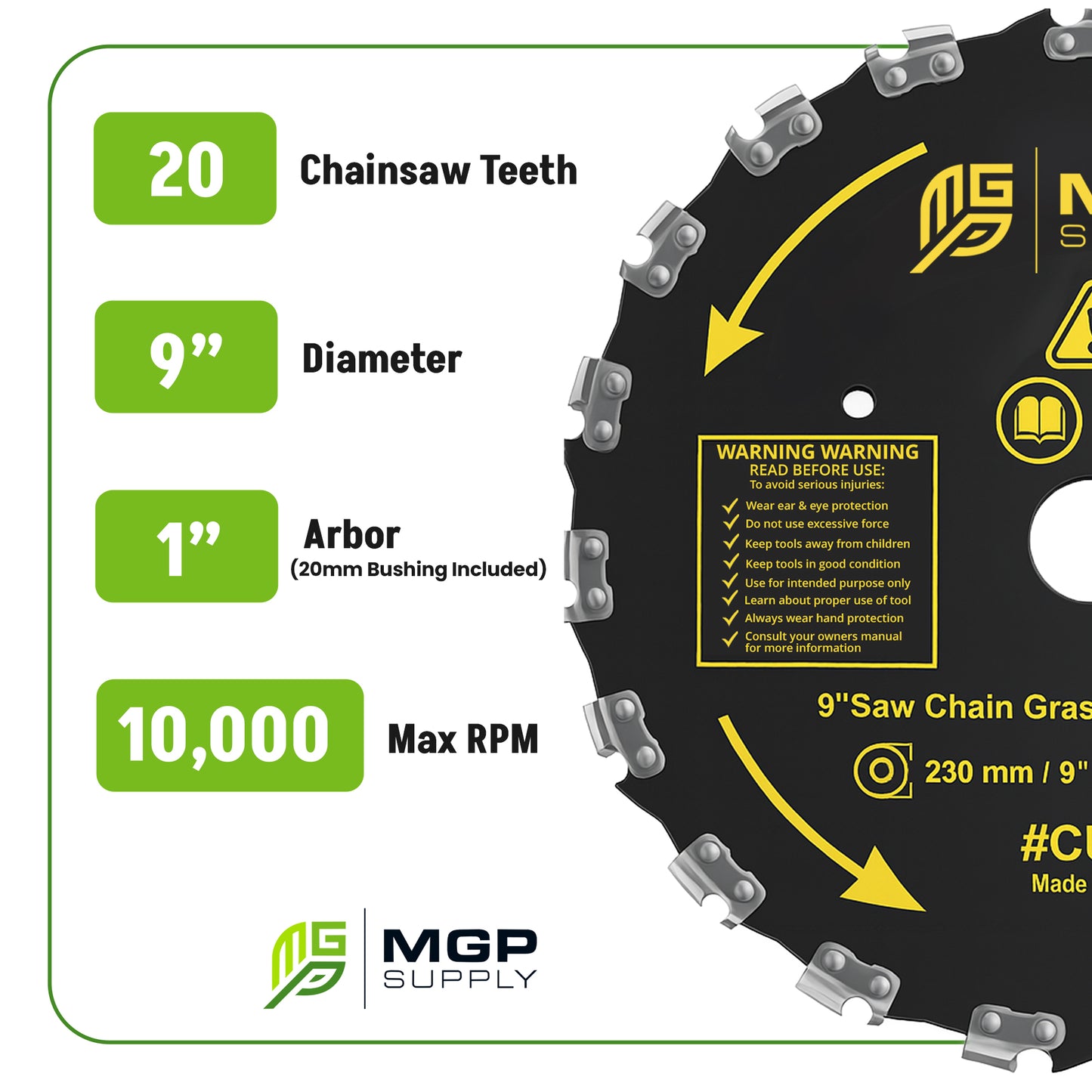 MGP Supply 9in Brush Cutter Blade