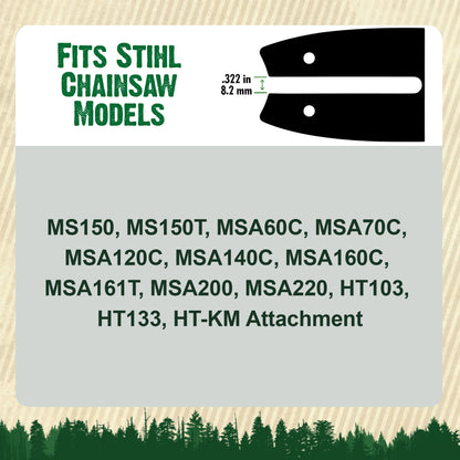 Forester Laminated Bars - A074 Mount for Small Mount Stihl Chainsaws - 1/4 Pitch