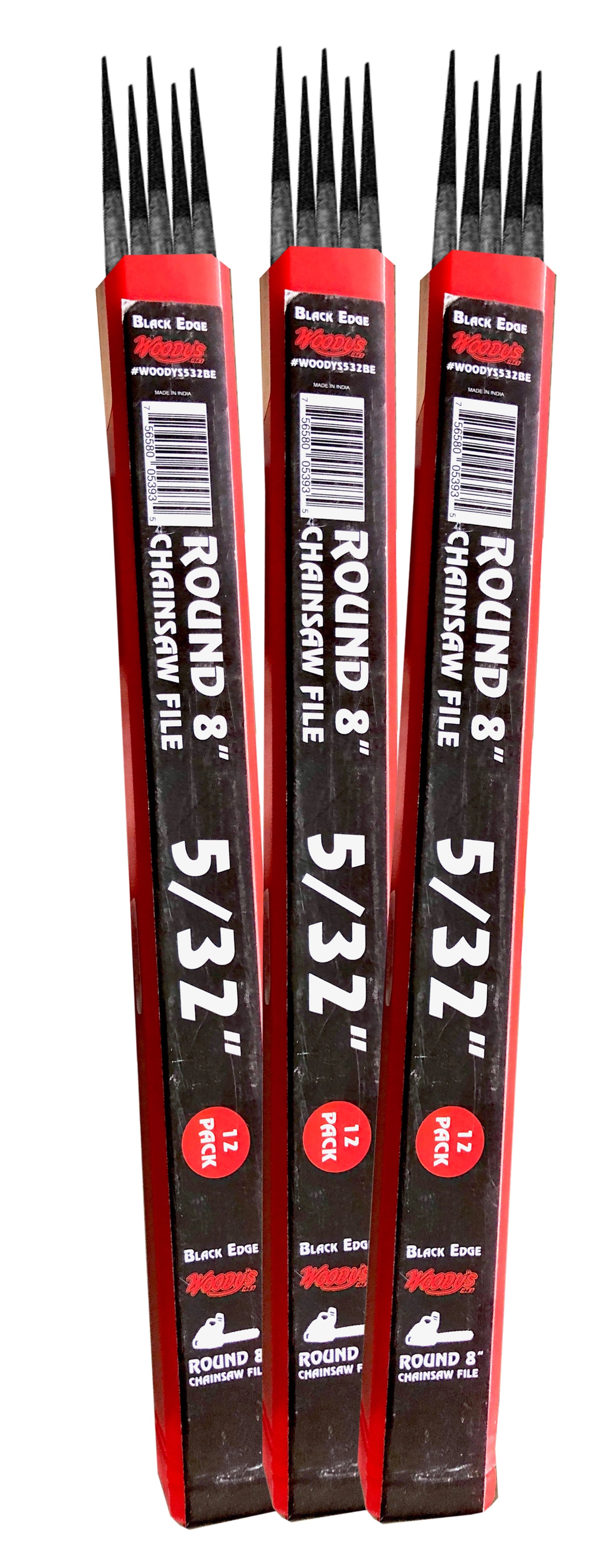 WOODY'S BLACK EDGE ROUND CHAINSAW FILE - 12 PACK