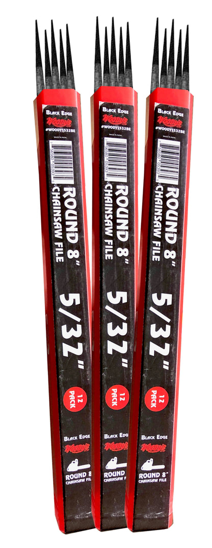 WOODY'S BLACK EDGE ROUND CHAINSAW FILE - 12 PACK