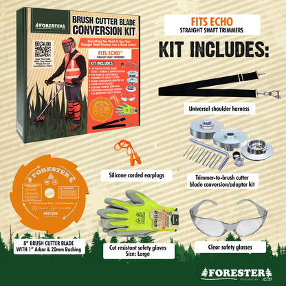 FORESTER Brush Cutter Trimmer Conversion Kit with 8” Weed Eater Blade Compatible with Echo Trimmers