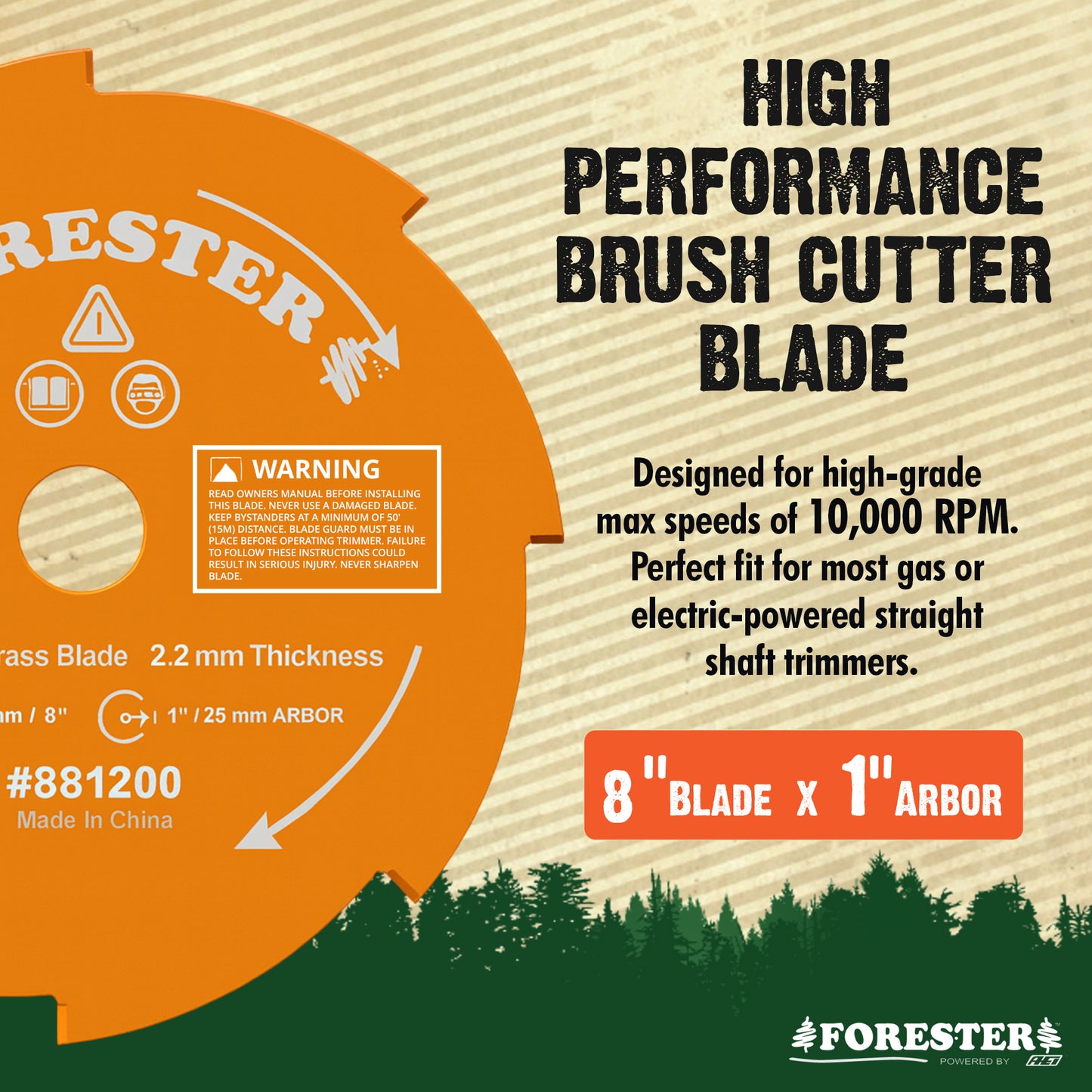 FORESTER Brush Cutter Trimmer Conversion Kit with 8” Weed Eater Blade Compatible with Echo Trimmers