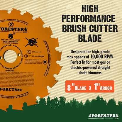 FORESTER Brush Cutter Trimmer Conversion Kit with 8” 22 Tooth Weed Eater Blade compatible with Stihl Trimmers