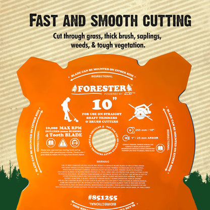 FORESTER Brush Cutter Trimmer Conversion Kit with 10” Weed Eater Blade compatible with Husqvarna Trimmers