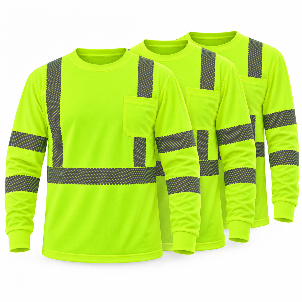 Hi-Vis Class 3 Reflective Safety Shirt - Hi-Vis Green